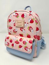 Loungefly Cinnamoroll Strawberry‎ Allover Print Mini Backpack Excellent Blue Dot Photo 0
