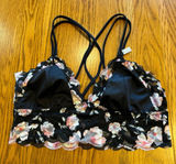 Victoria’s Secret‎ PINK Black & Floral Bralette new with tags large Photo 0