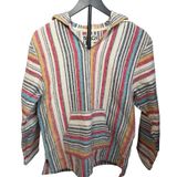 Beach Life by Ladra Woven pullover hoodie. Size M. Unisex. Poncho. Cotton Photo 0