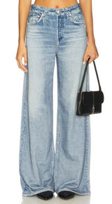 NWT rag & bone Miramar Sofie in Raily Wide Leg Photo Print Faux Jean Pants 33 Photo 0