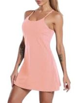 Outdoor Voices Strappy Crossback Exercise Dress Salmon Pink Size XL Tennis Golf Photo 0