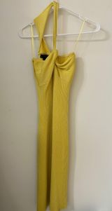 Yellow One Shoulder 1960 Midi Dress Photo 0