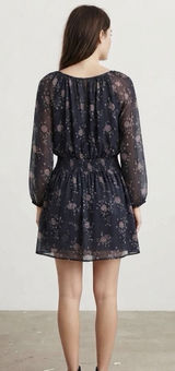 Abercrombie and Fitch Size-XL Mini Dress Floral Stretch Waist Dark Blue Photo 0