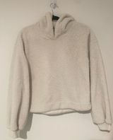 Abercrombie & Fitch Women’s White Sherpa Hoodie Sweatshirt - Size Medium Photo 0
