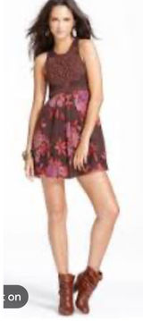 Free People Morning Meadows Crochet Applique Mini Dress S Fairy Grunge Boho Photo 0