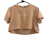 AYBL Cream Short Sleeve Athletic Workout T-Shirt Women Sz M Photo 0