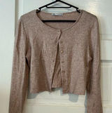Zara cropped button up sweater Photo 0