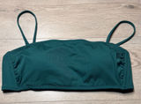 Shade & Shore Emerald Green Ribbed Bandeau Bikini Top XL Xlarge Women Swimwear Photo 0