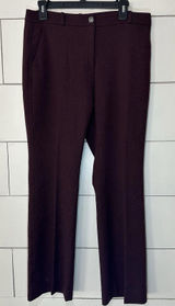 White House | Black Market Womens The Boot Textured Dress Pants Wine‎ Maroon Career Office 4 Short Photo 0