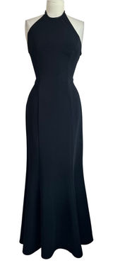 NOUVEAU Y2K Vintage‎ Black Exposed Trumpet Maxi Dress Size M Photo 0
