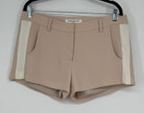 Amanda Uprichard Womens Tan Beige Tuxedo Stripe Dress‎ Shorts Size Large Photo 0