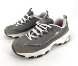 Skechers D'Lites Sneakers Womens 8 Gray White Memory Foam Walking Shoes Retro Photo 0