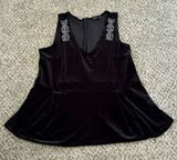 Lane Bryant Women's Sleeveless Black Velvet Beads Tank Top Size 18/20 Photo 0