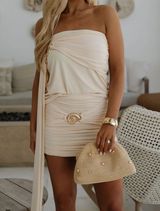 These Three oak mini skirt set in butter yellow Photo 0