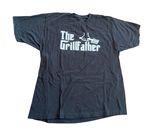 Funny ‘The Grillfather’ Black and White Graphic T Shirt 🔥 Photo 0
