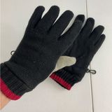 GAP adult‎ black gray red connectable double lined thick soft warm knit gloves Photo 0