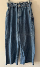 Zara Paperbag Elastic Waist‎ Wide Leg Baggy Balloon Jeans Photo 0