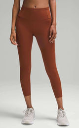 Lululemon Fast and Free High-Rise Crop 23" Size 6 Leggings Dark Terracotta Photo 0