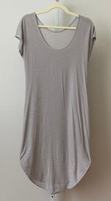 Lululemon S Gray Striped Short Sleeve Scoop Neck T-Shirt Loungewear Dress Photo 0