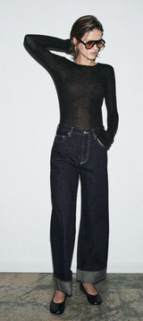 Zara ZW Collection Mid Rise Baggy Jeans US 6 Photo 0