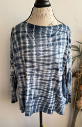 Lululemon Back in Action Long Sleeve Shirt Blue White‎ Tie Dye Relaxed Fit Top Photo 0