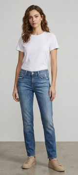 7 For‎ All Mankind Slim Straight Medium Wash Blue Jeans AU8090525A Womens 27 Photo 0