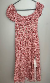 Hollister Red Floral‎ Midi Dress Photo 0