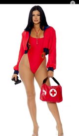 Lifeguard costume 5 piece Red Size XS Photo 0