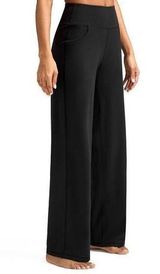 ESOFT Wide Leg Pants High-Waisted Yoga Work Dress Pants Pockets M NWOT Photo 0