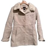 Vintage a.n.a. cream winter jacket small faux fur suede neutral beige 90s Y2K Photo 0