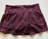 Lululemon‎ Athletic Skirt Women's Size 6 Burgundy Black Print Built In Shorts Photo 0