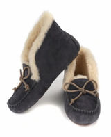 UGG women Navy Suede sheepskin Alena Moccasin Slippers booties US 7 Photo 0