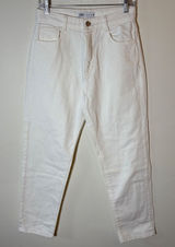 Zara White Denim High‎ Rise Mom Jean Size 6 Photo 0