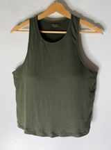 Nuuds sporty rib crop racer tank top green size Large Photo 0