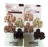 NEW scünci Mini Flexi Claw Clips designed for fine hair 2 packs neutral colors Photo 0
