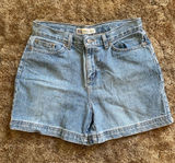 Faded Glory Light Blue Denim High-Rise Shorts Mid Length Size 4 Jeans Photo 0