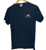 5/$25 Simply Southern Women's S‎ Graphic Tee Navy Pink Floral Logo Preppy Photo 0