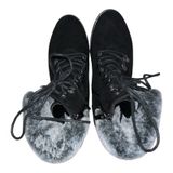 Boutique By Corkys Fox Bay Ankle Boots‎ Womens 9 Black Faux Suede Wedge Heel Photo 0