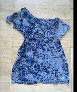 Free People Tiger Lily Blouse Womens Asymmetrical Off Shoulder Top Tie Dyed Color Size 8‎ Photo 0