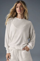 Alo Yoga Soho Pullover Women Size XS Ivory Longsleeve Crew Neck Sweater #T3-2 Photo 0
