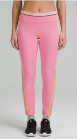 Lululemon Run Pace Tight 25" Bleached Coral Athletic Leggings Zip Pocket Size 8 Photo 0