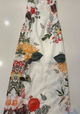 Commense White Midi Dress with Multicolor Floral & Botanical Print Photo 0