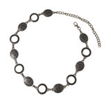 Womens Chain Belt Silver Medallion Adjustable Lobster Clasp Extender 44 in Photo 0