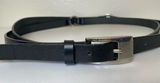 Brooklyn Industries Black Leather Double Wrap Belt Silver Buckle Size 32” (S) Photo 0