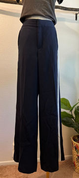 Banana Republic Blue White Athletic Stripe High Rise Wide Leg Dress Pants Size 8 Photo 0