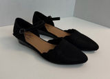 Seychelles Mary Jane Wedge Suede Leather Scalloped Pointed Toe Memory Foam Black Photo 0