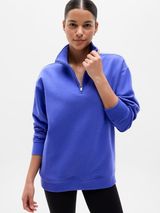New Athleta S Forever Fleece 1/4 Zip Sweatshirt Borealis Purple Small Photo 0
