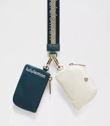 Lululemon‎ Dual Pouch Wristlet *Wordmark Color Warp Teal/Gold/Bone NWT Photo 0