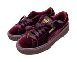 Puma x Fenty Size 6 Rihanna Burgundy Red Velvet Creeper Platform Sneakers Photo 0