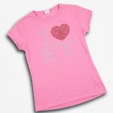 I Love NY Pink Rhinestone Graphic T-Shirt‎ Womens Small 100% Cotton Souvenir Tee Photo 0